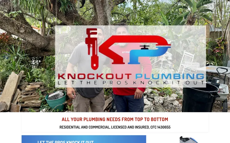 Knockout Plumbing website home page