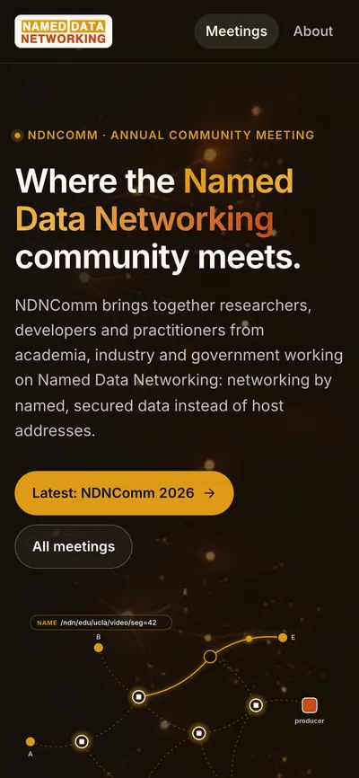 NDNComm website on a phone