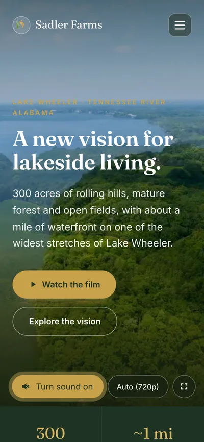 Sadler Farms website on a phone